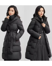 Load image into Gallery viewer, Long Bubble Jacket with Cinched Waist
