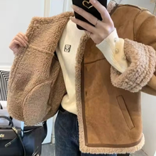 Load image into Gallery viewer, Brown Suede Sherpa-Lined Jacket
