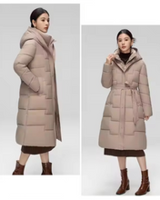 Load image into Gallery viewer, Long Bubble Jacket with Cinched Waist
