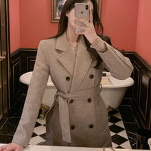 Load image into Gallery viewer, Double breasted Long Wool Coat

