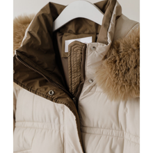 Load image into Gallery viewer, Belted Long Bubble Jacket with Faux Fur
