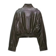 Load image into Gallery viewer, Semi-cropped Faux Leather Jacket

