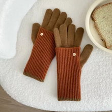Load image into Gallery viewer, Two-tone Knit Gloves
