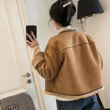 Load image into Gallery viewer, Brown Suede Sherpa-Lined Jacket
