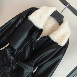 Overfit Leather Coat (Eco-fur)