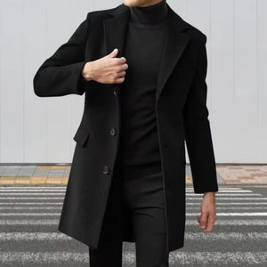 Classic Wool Blend Coat - Men