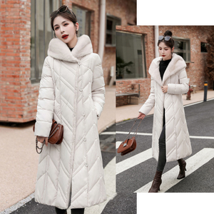 Fur Collared Long Bubble Jacket