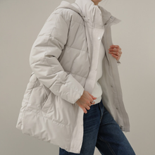 Load image into Gallery viewer, Belted Puffer Jacket with Hood
