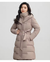 Load image into Gallery viewer, Long Bubble Jacket with Cinched Waist
