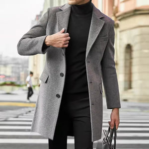 Classic Wool Blend Coat - Men