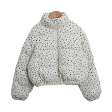 Load image into Gallery viewer, Flower Corduroy Puffer Jacket
