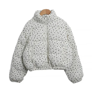 Flower Corduroy Puffer Jacket