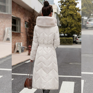 Fur Collared Long Bubble Jacket