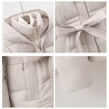 Load image into Gallery viewer, Short Belted Hooded Puffer Jacket
