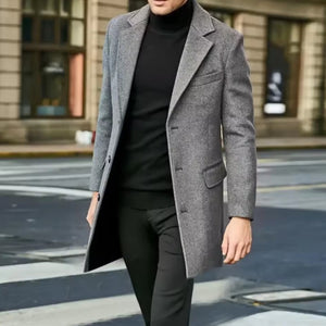 Classic Wool Blend Coat - Men
