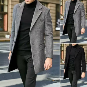Classic Wool Blend Coat - Men
