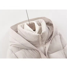 Load image into Gallery viewer, Short Belted Hooded Puffer Jacket
