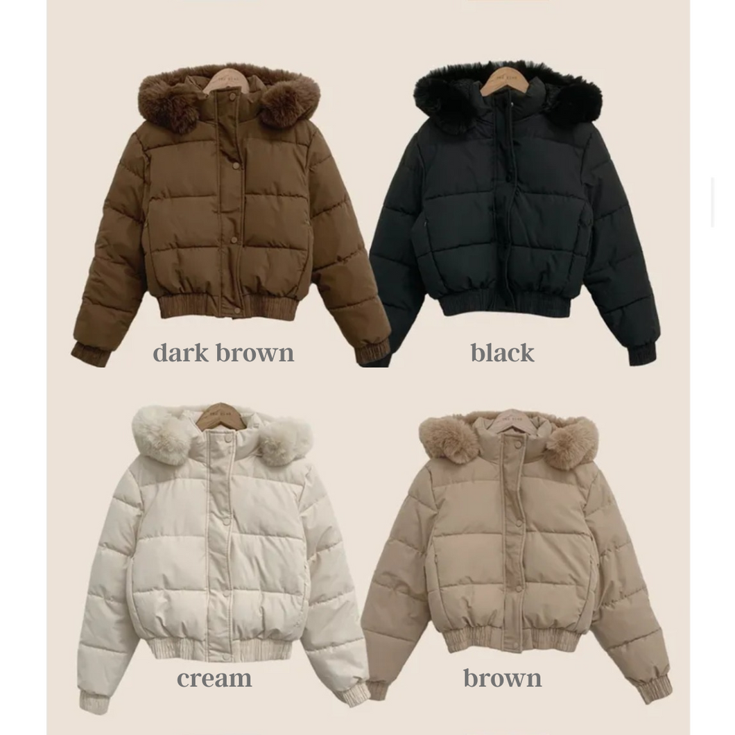 Fleece Semi-Cropped Puffer