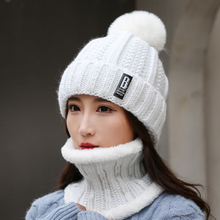 Load image into Gallery viewer, Pompom Beanie and Neck Warmer Set
