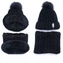 Load image into Gallery viewer, Pompom Beanie and Neck Warmer Set
