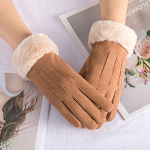 Load image into Gallery viewer, Suede Fur Gloves - Women
