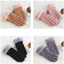 Load image into Gallery viewer, Suede Fur Gloves - Women
